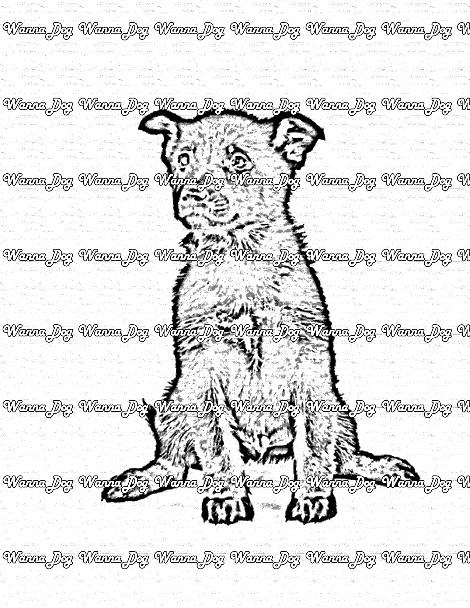 German Shepherd Puppy Coloring Pages of a German Shepherd Puppy looking away from the camera