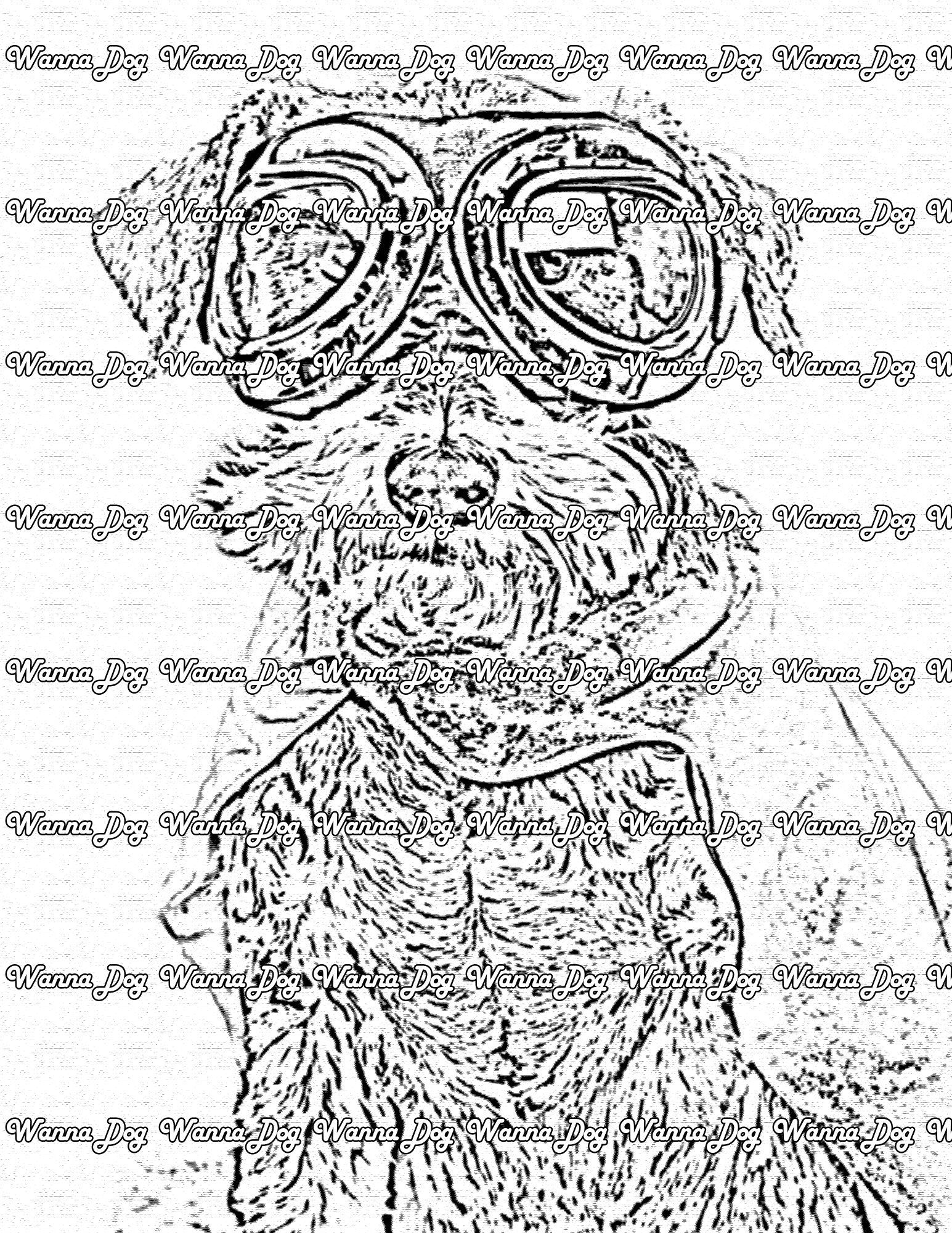 Schnauzer Coloring Page of a Schnauzer dressed as a superhero