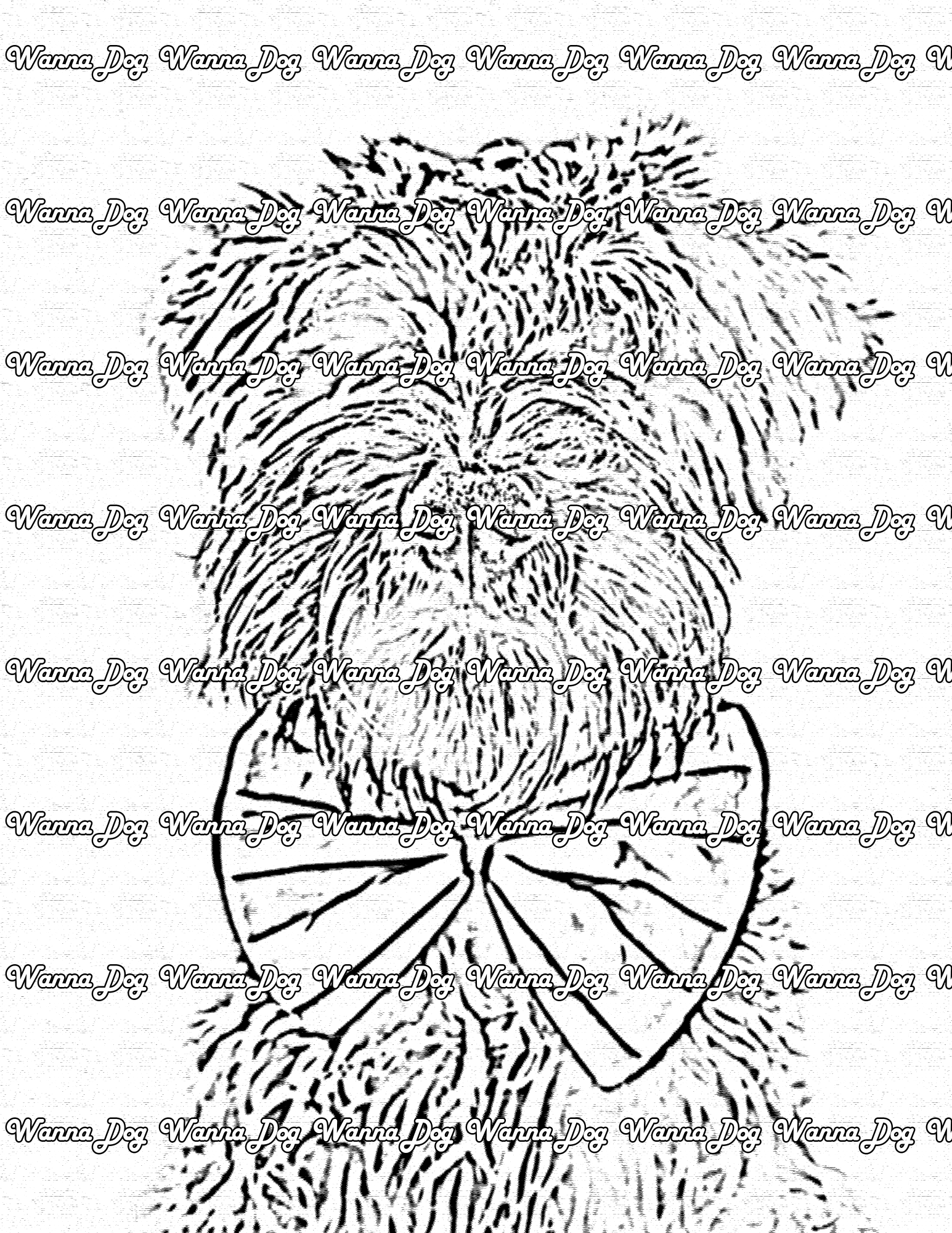 Schnauzer Coloring Page of a Schnauzer wearing a bowtie