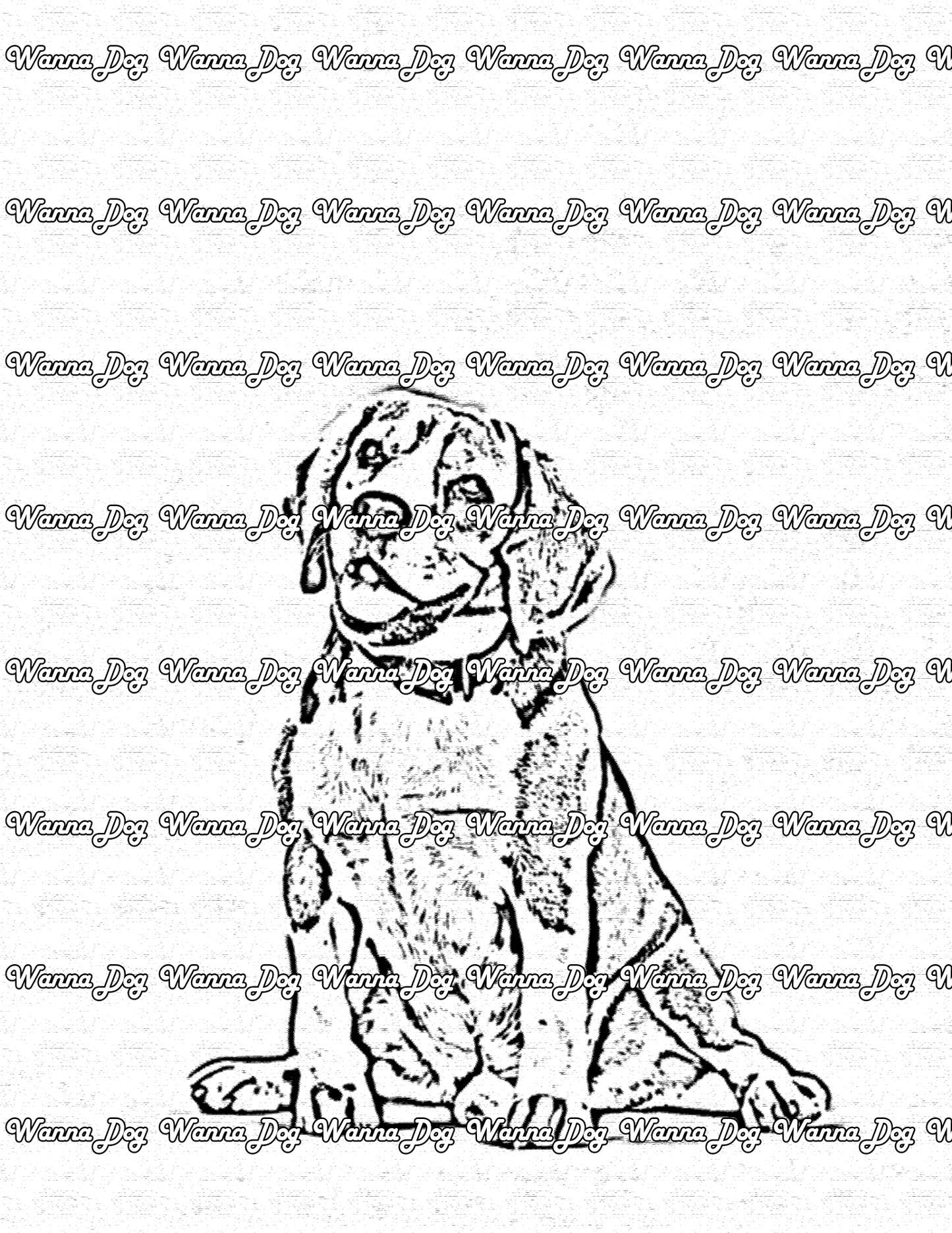 Beagle Coloring Page of a beagle with their head tilted and tongue out