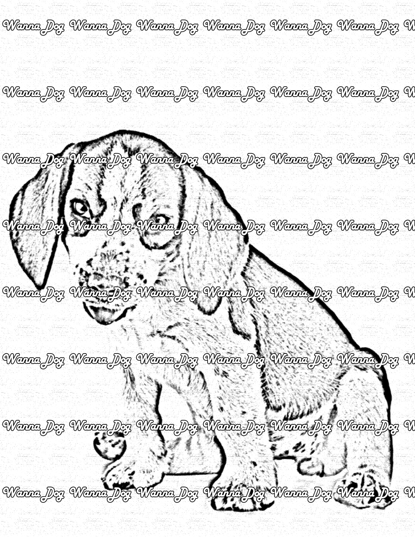 Beagle Puppy Coloring Page of a Beagle Puppy with their tongue out