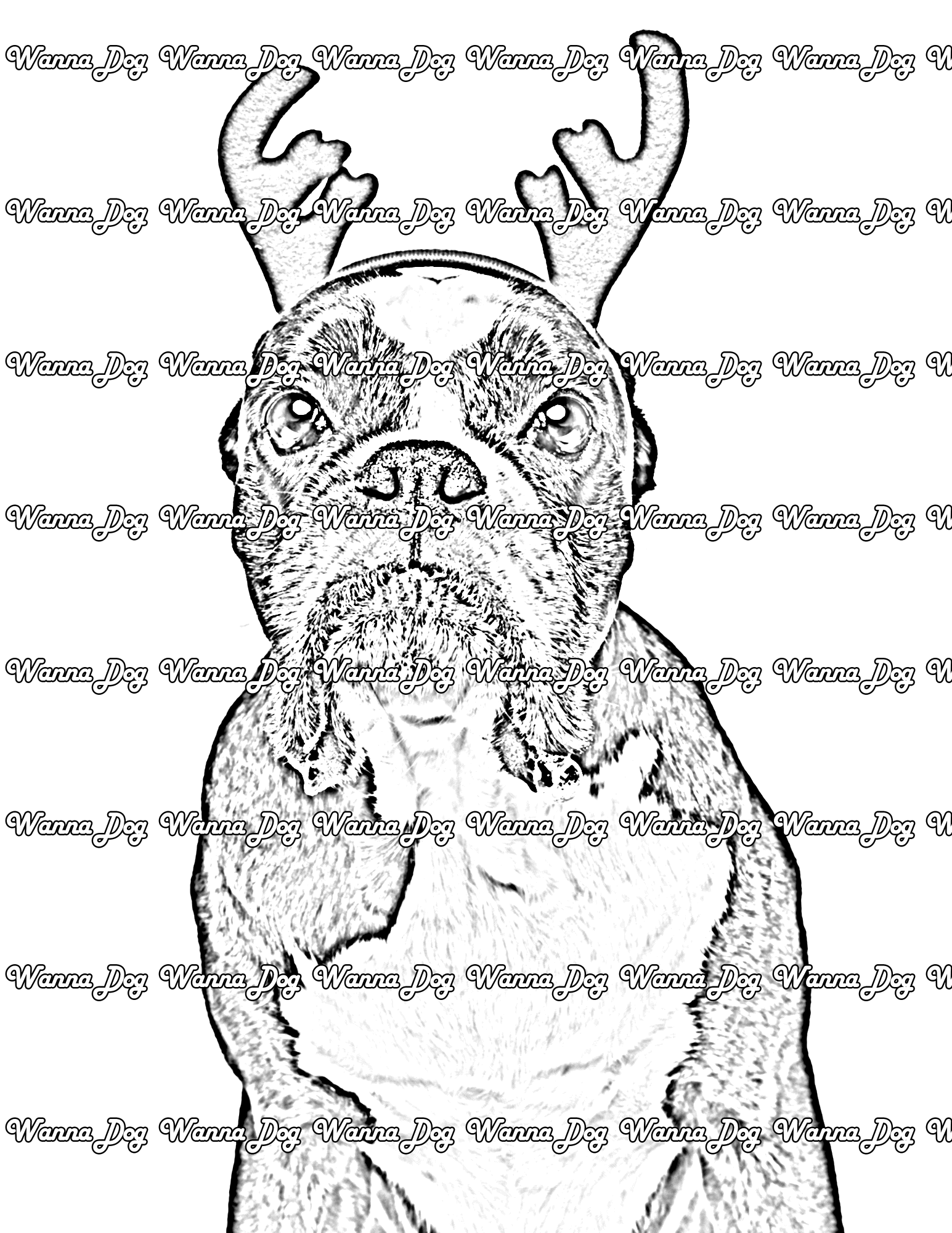 Boxer Coloring Pages of a Boxer in Christmas gear