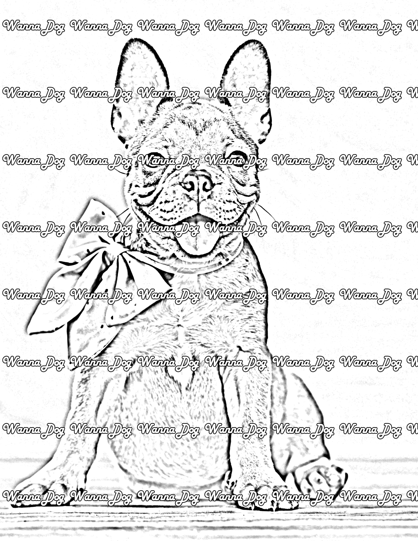 Bulldog Puppy Coloring Page of a Bulldog Puppy with their tongue out