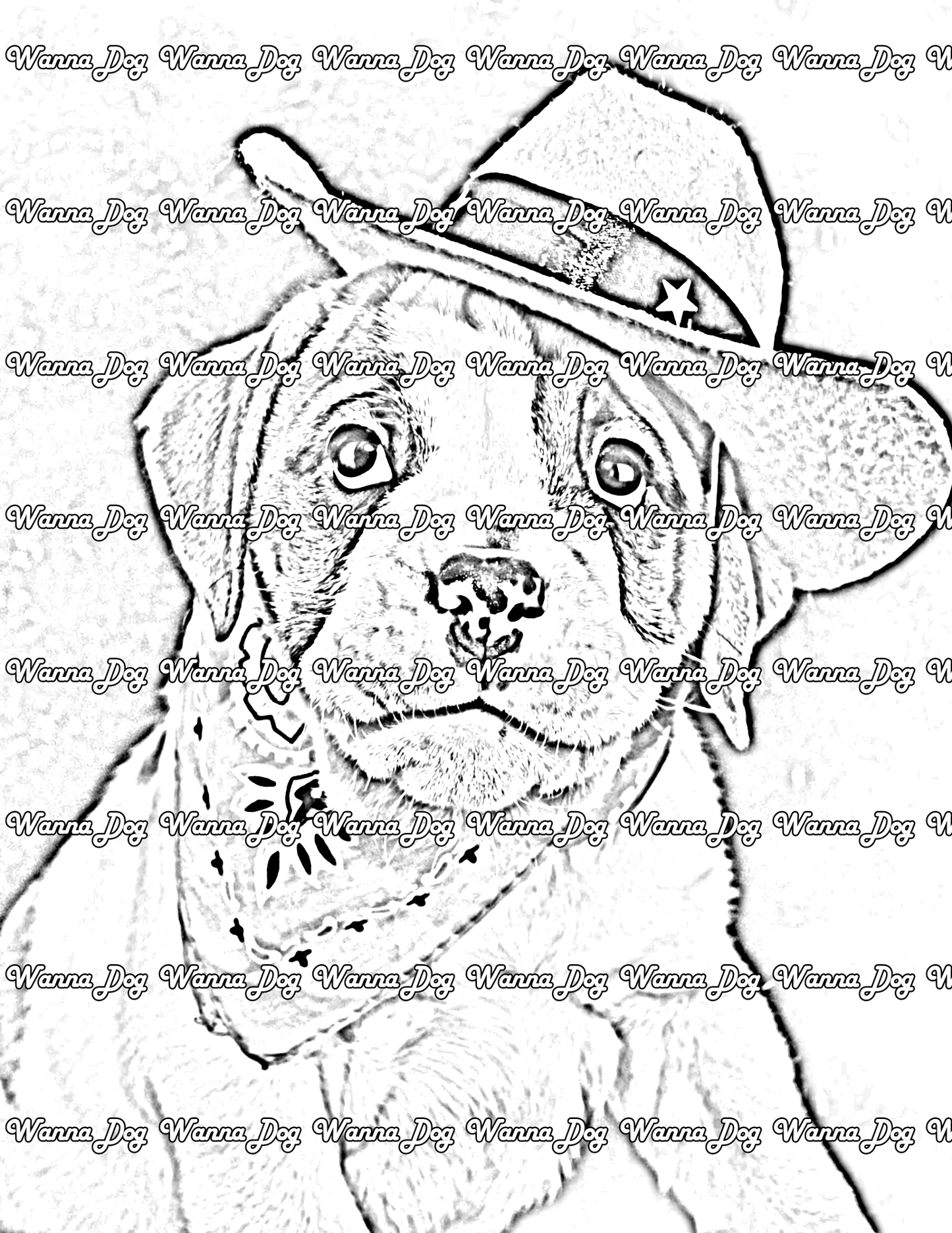 Bulldog Puppy Coloring Page of a Bulldog Puppy cowboy