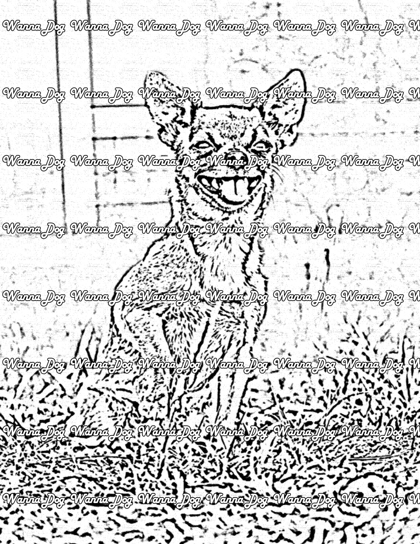 Chihuahua Coloring Page of a Chihuahua posing with their tongue out