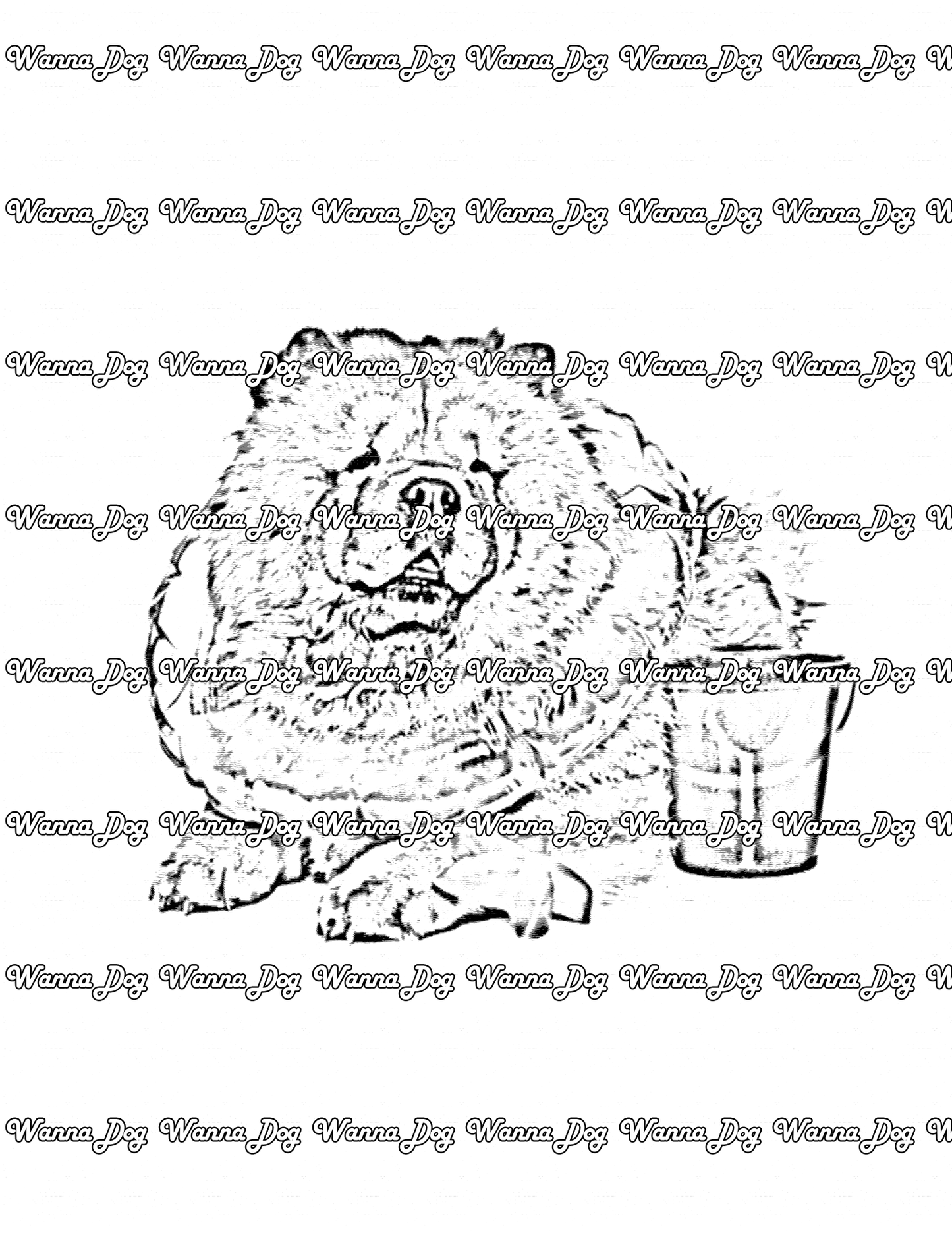 Chow Chow coloring pages of a Chow Chow ready for the beach