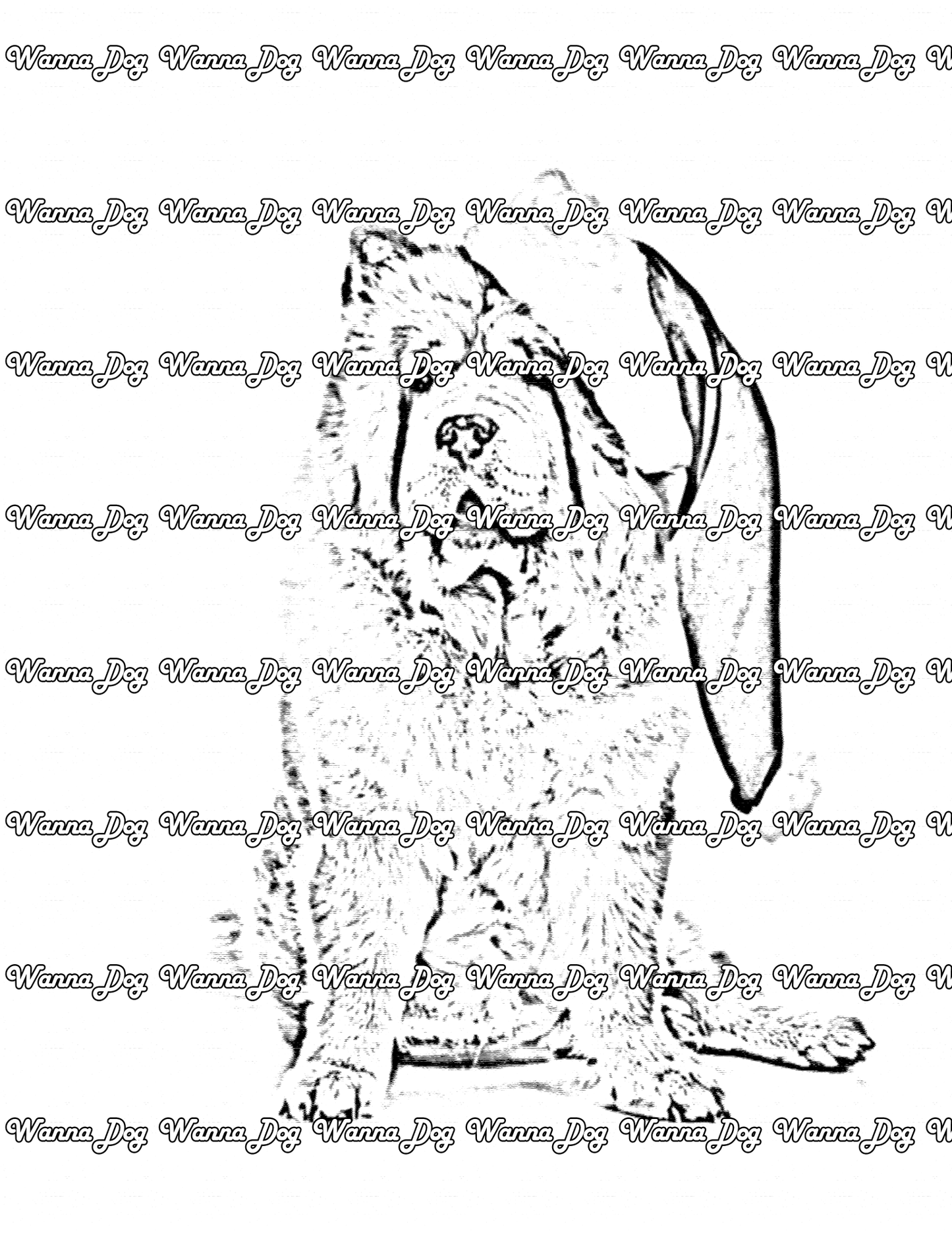 Chow Chow coloring pages of a Chow Chow wearing a santa hat