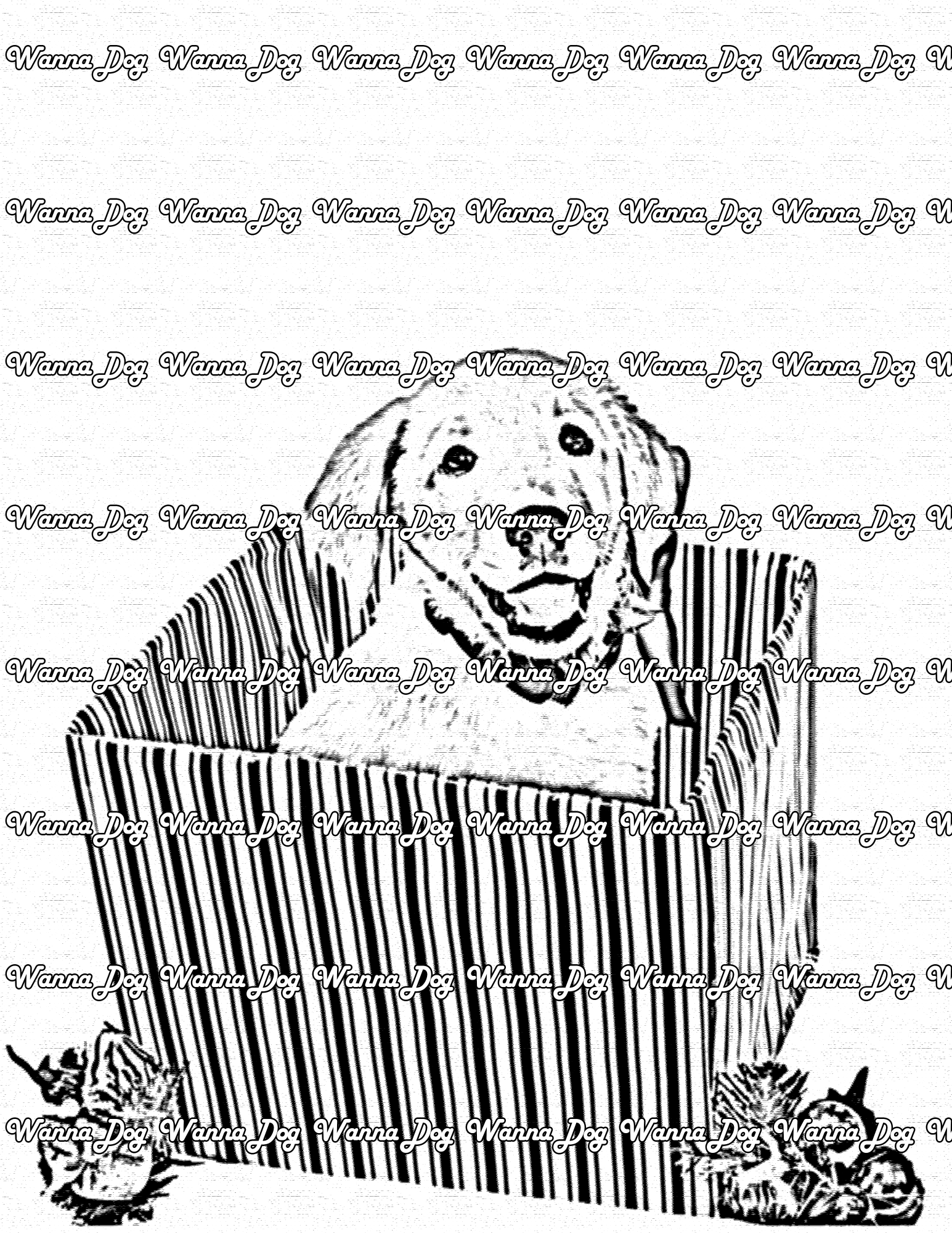 Christmas Puppy Coloring Page of a Christmas Puppy in a box