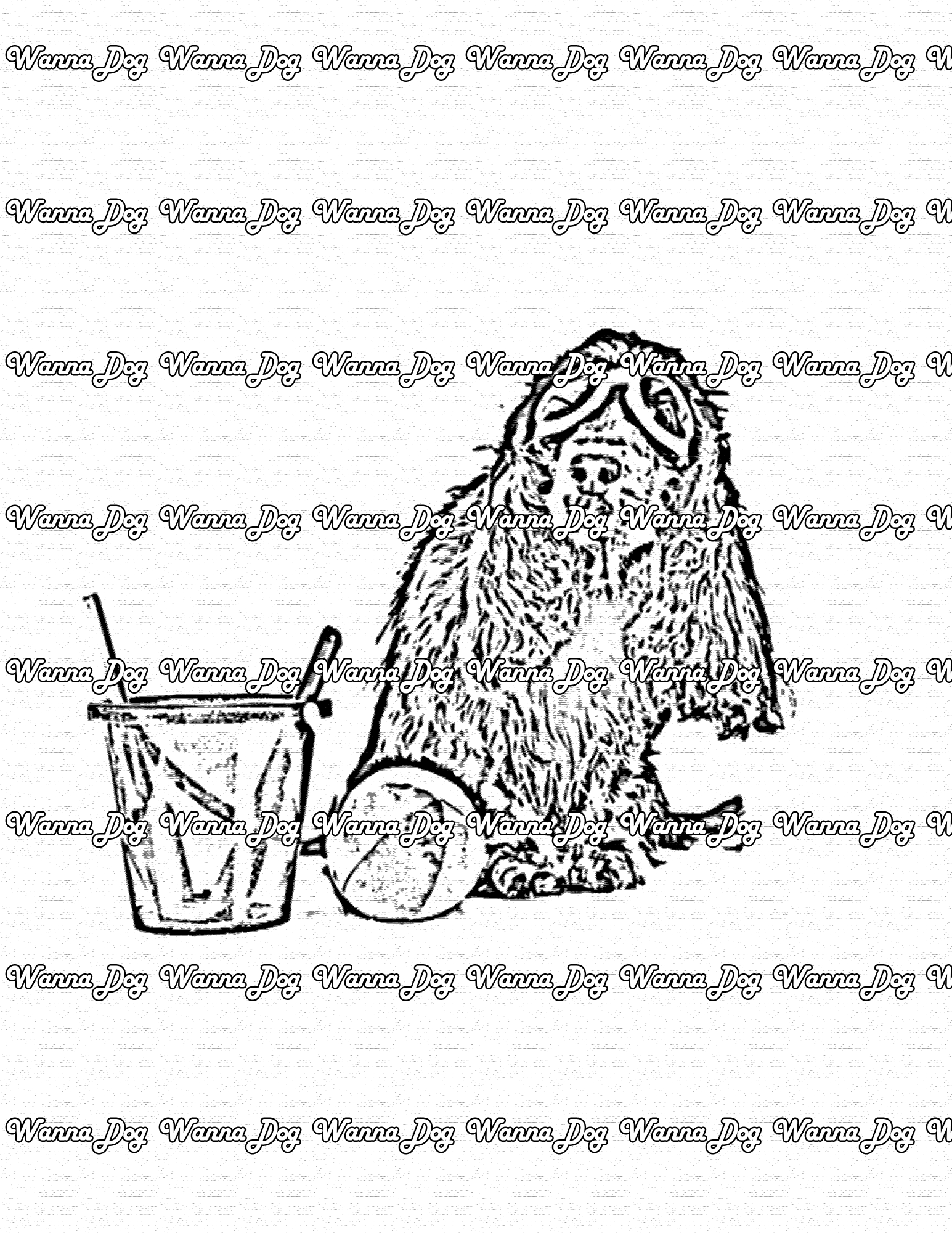 Cocker Spaniel Coloring Pages of a Cocker Spaniel ready for the beach