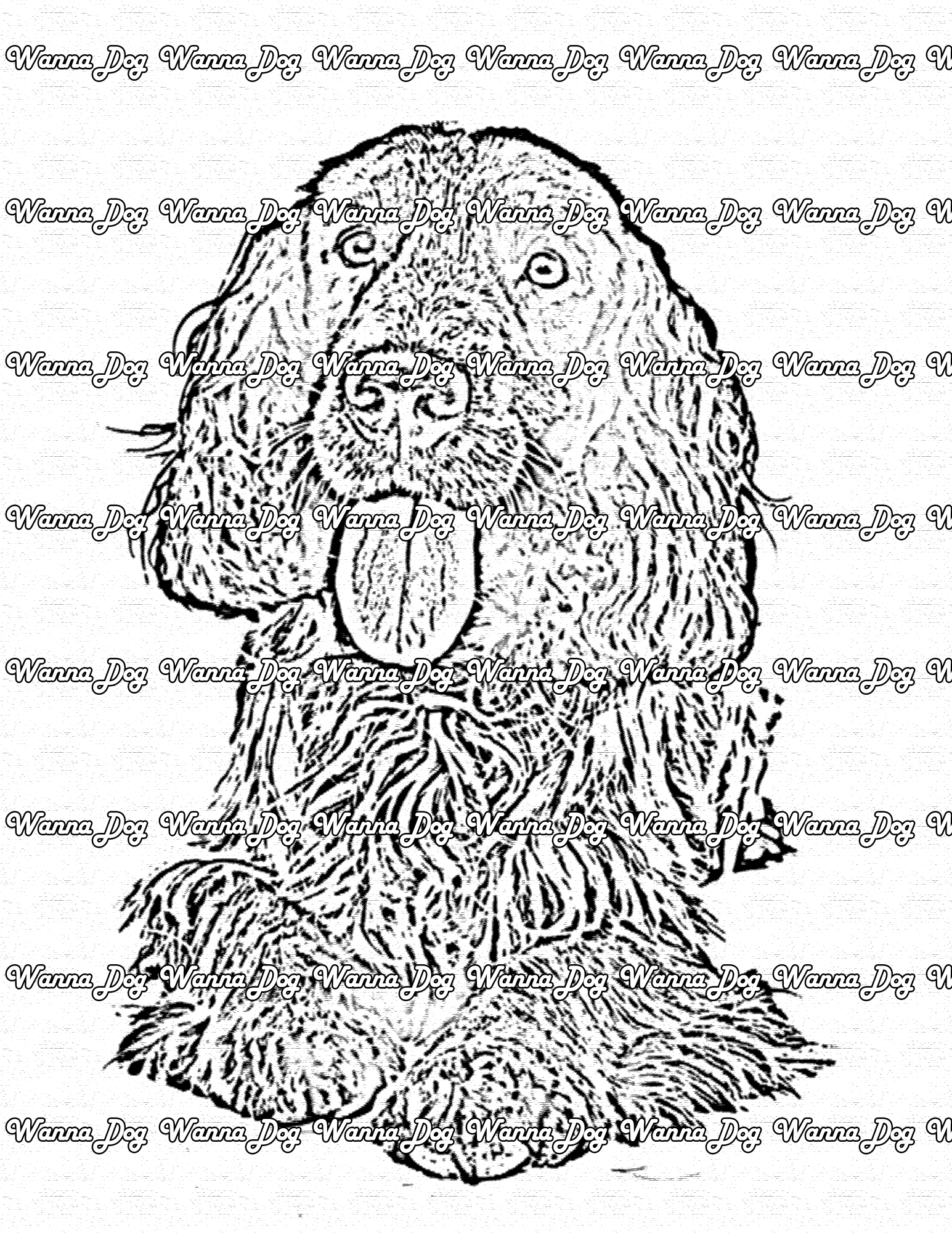Cocker Spaniel Coloring Pages of a Cocker Spaniel smiling with their tongue out