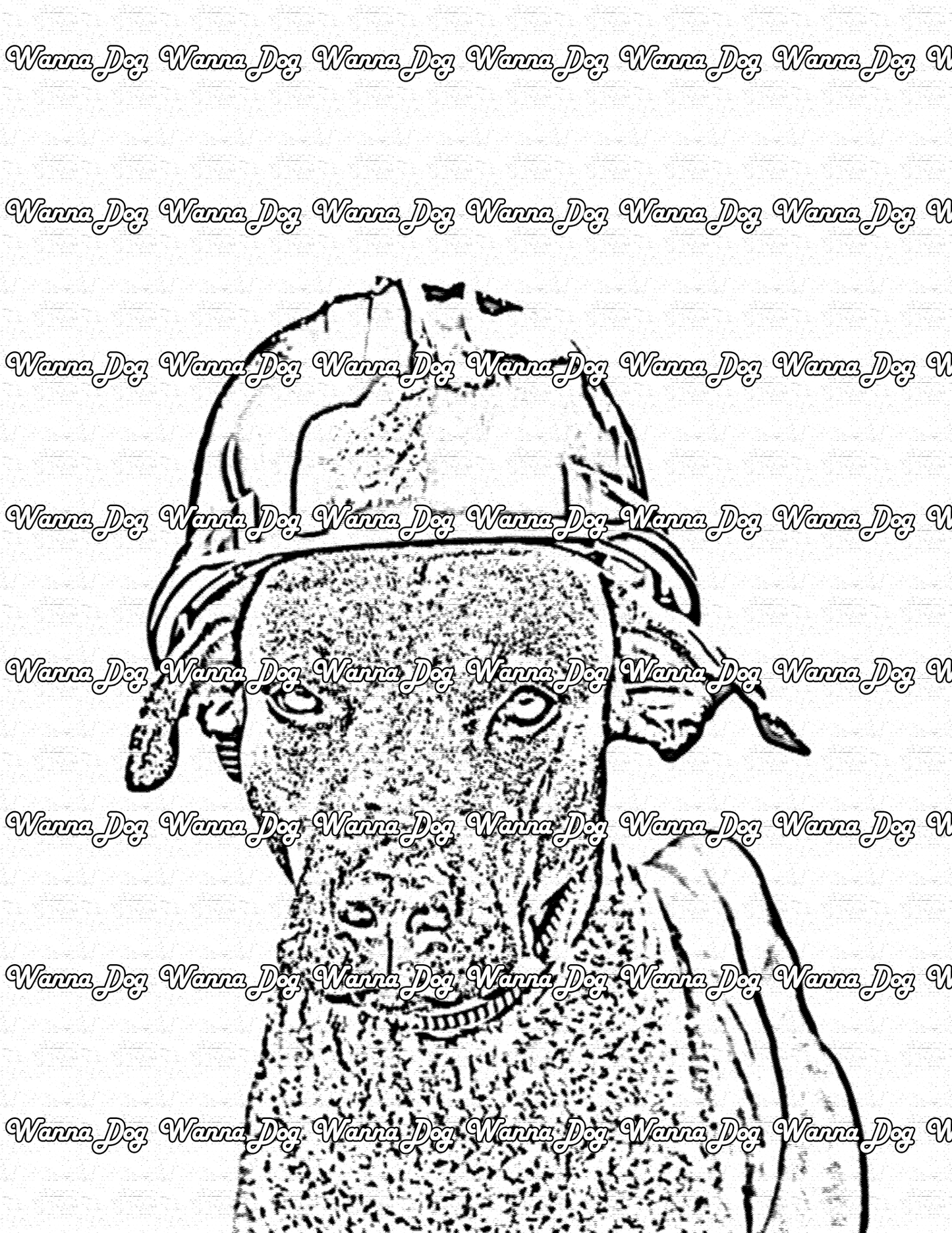 Dachshund Coloring Page of a Dachshund with a construction hat