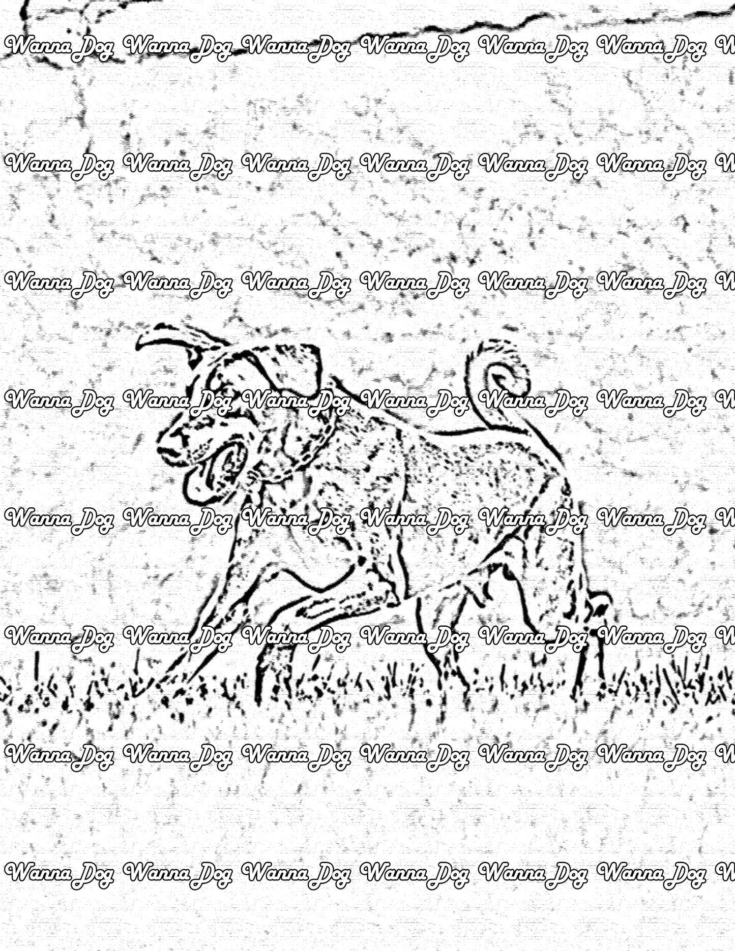 Doberman Coloring Page of a Doberman running