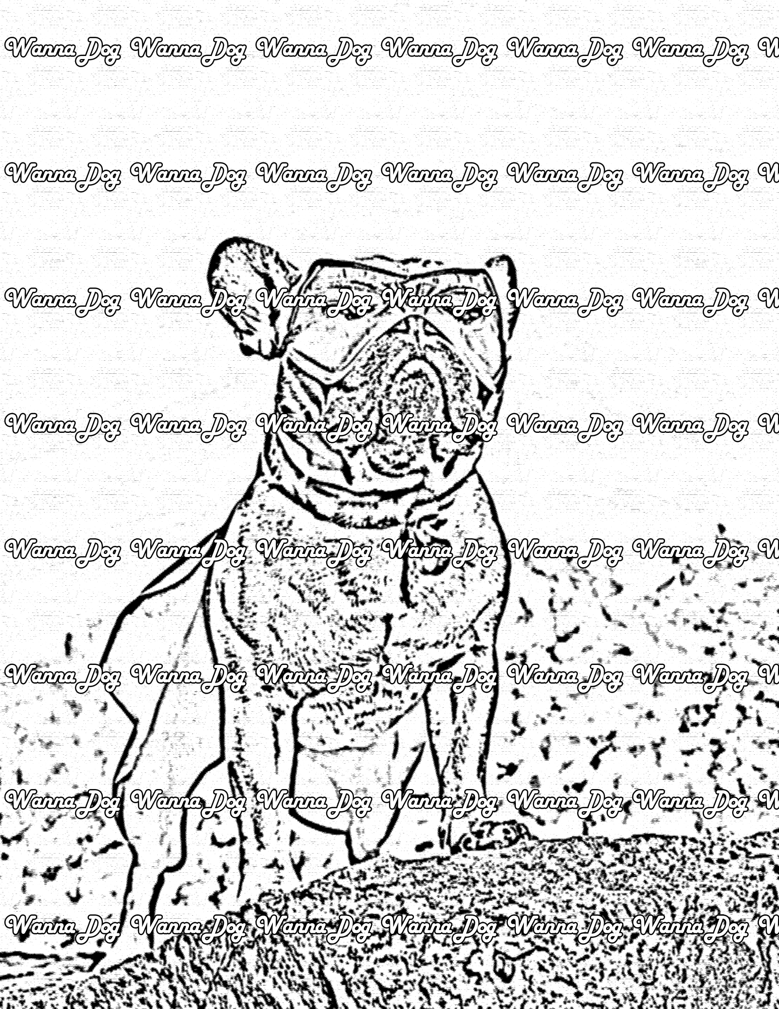 French Bulldog Coloring Page of a French Bulldog dressed as a superhero