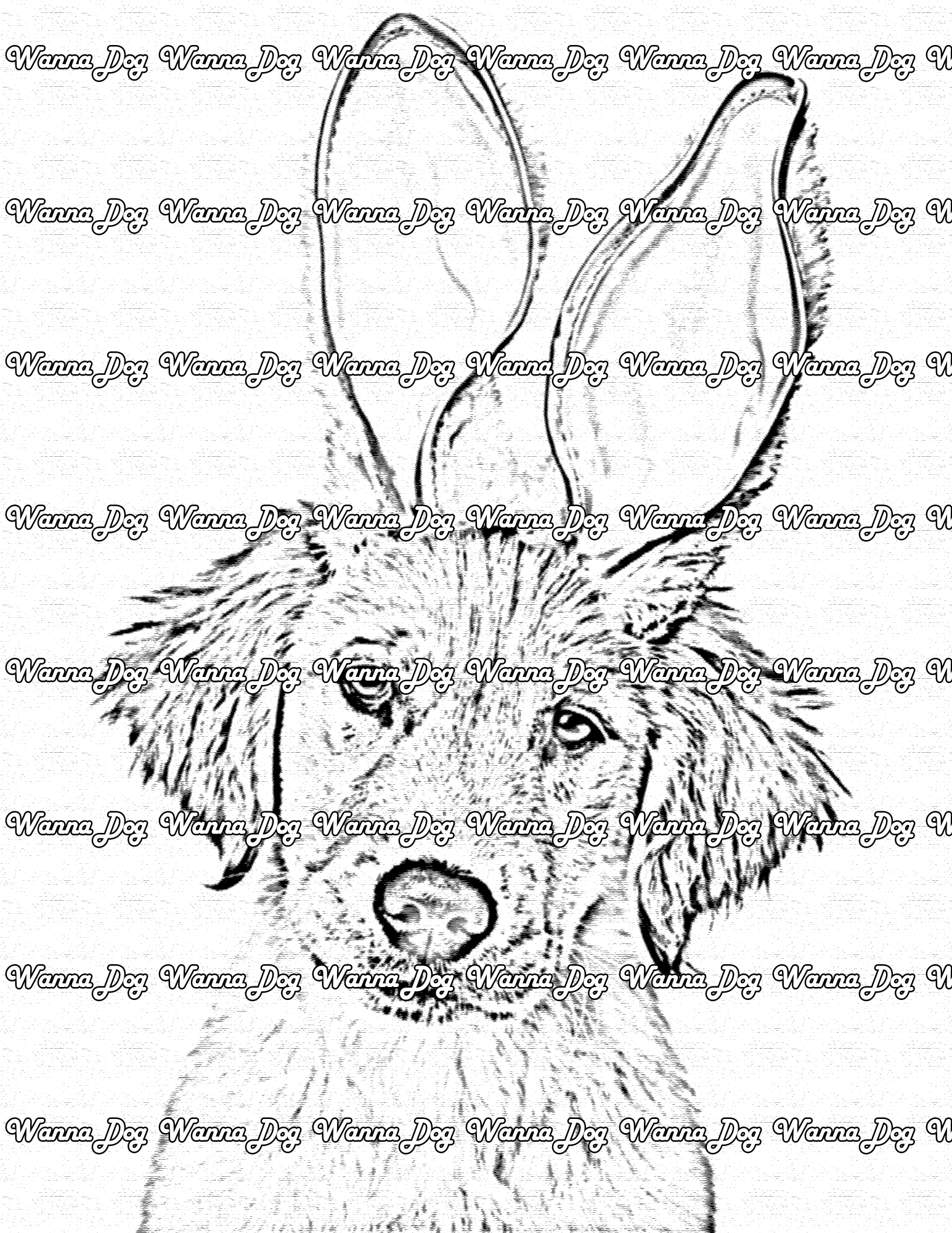 Golden Retriever Puppy Coloring Page of a Golden Retriever Puppy in bunny ears