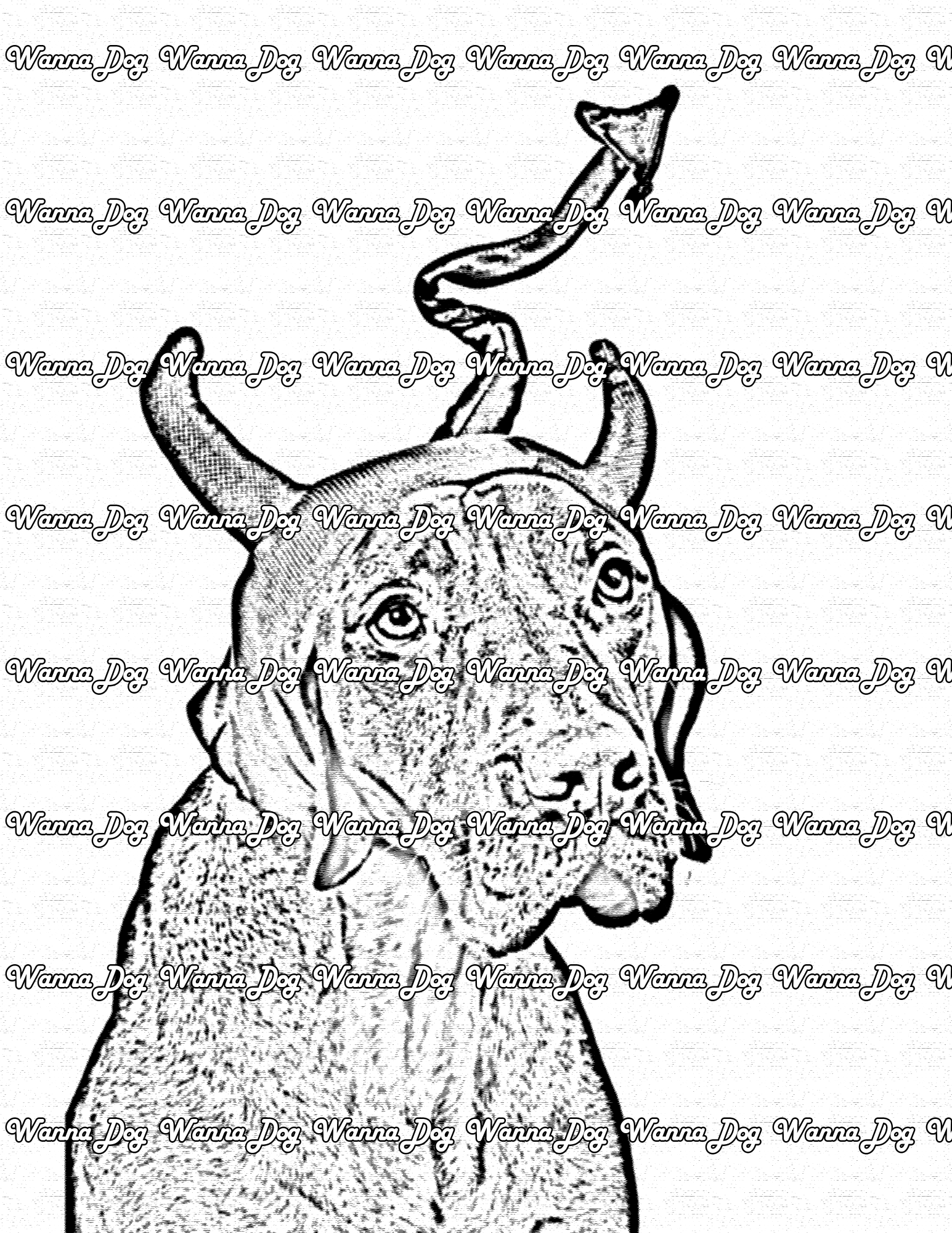 Halloween Dog Coloring Page of a dog in a devil costume
