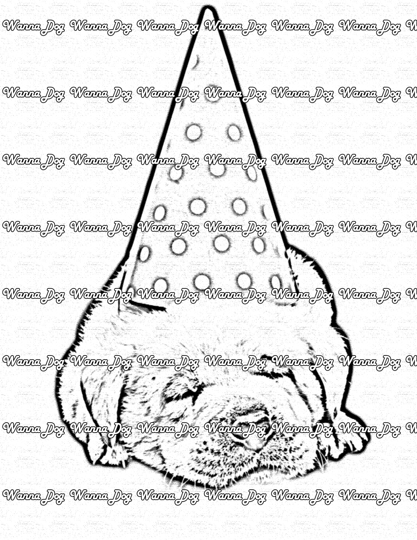 Lab Puppy Coloring Page of a Lab Puppy wearing a birthday hat
