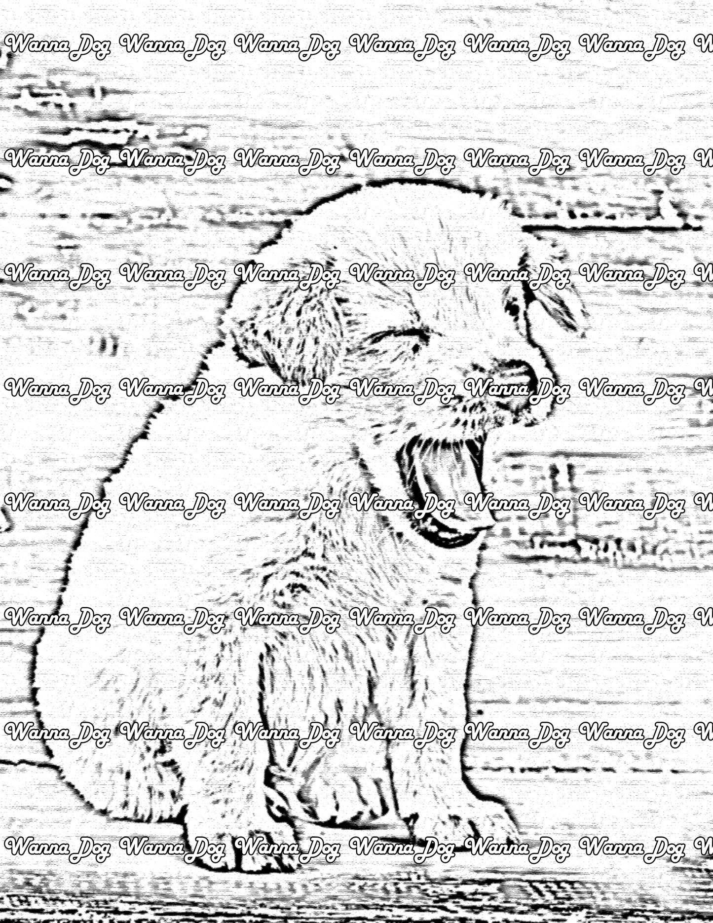 Lab Puppy Coloring Page of a Lab Puppy yawning