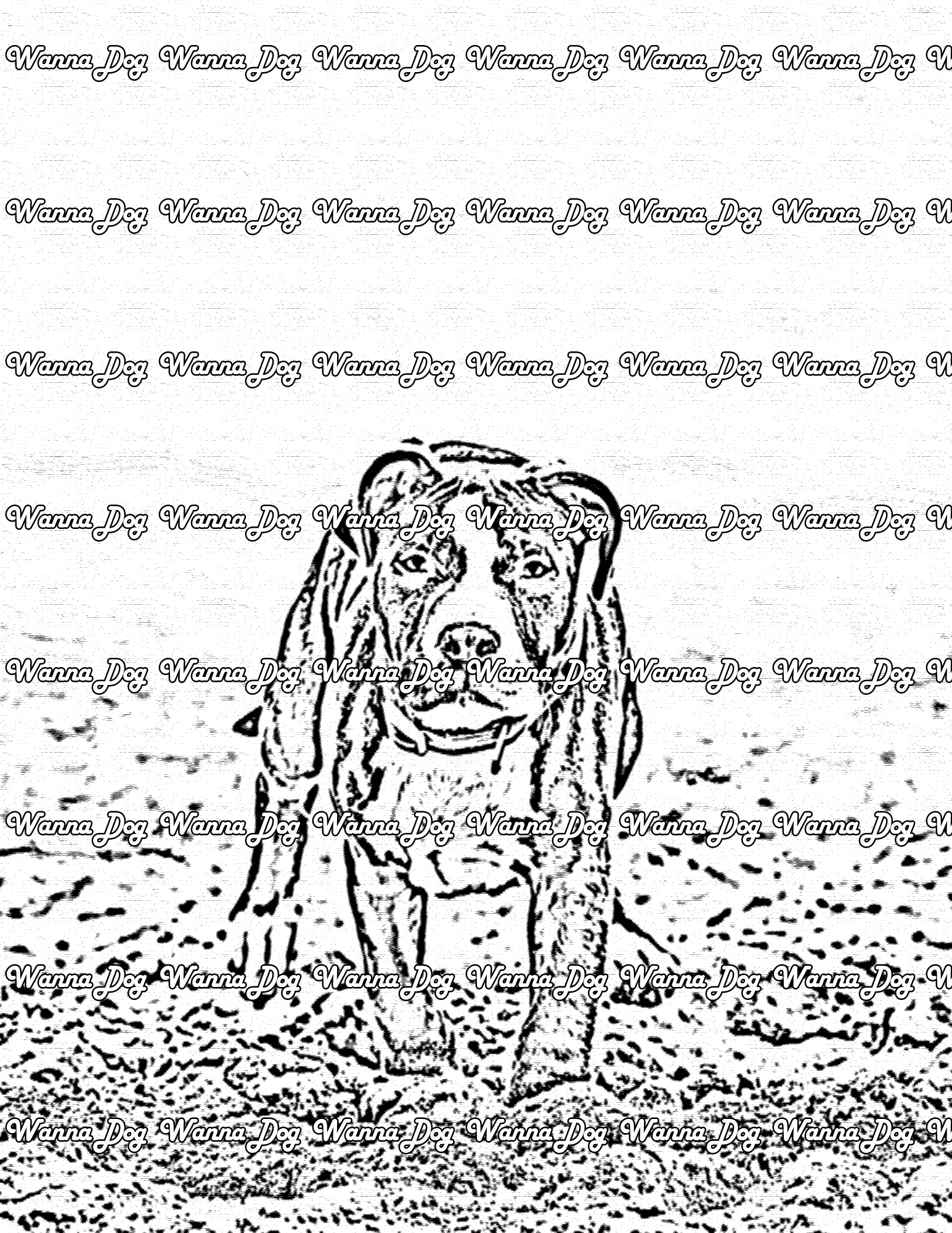 Pitbull Coloring Pages of a Pitbull digging