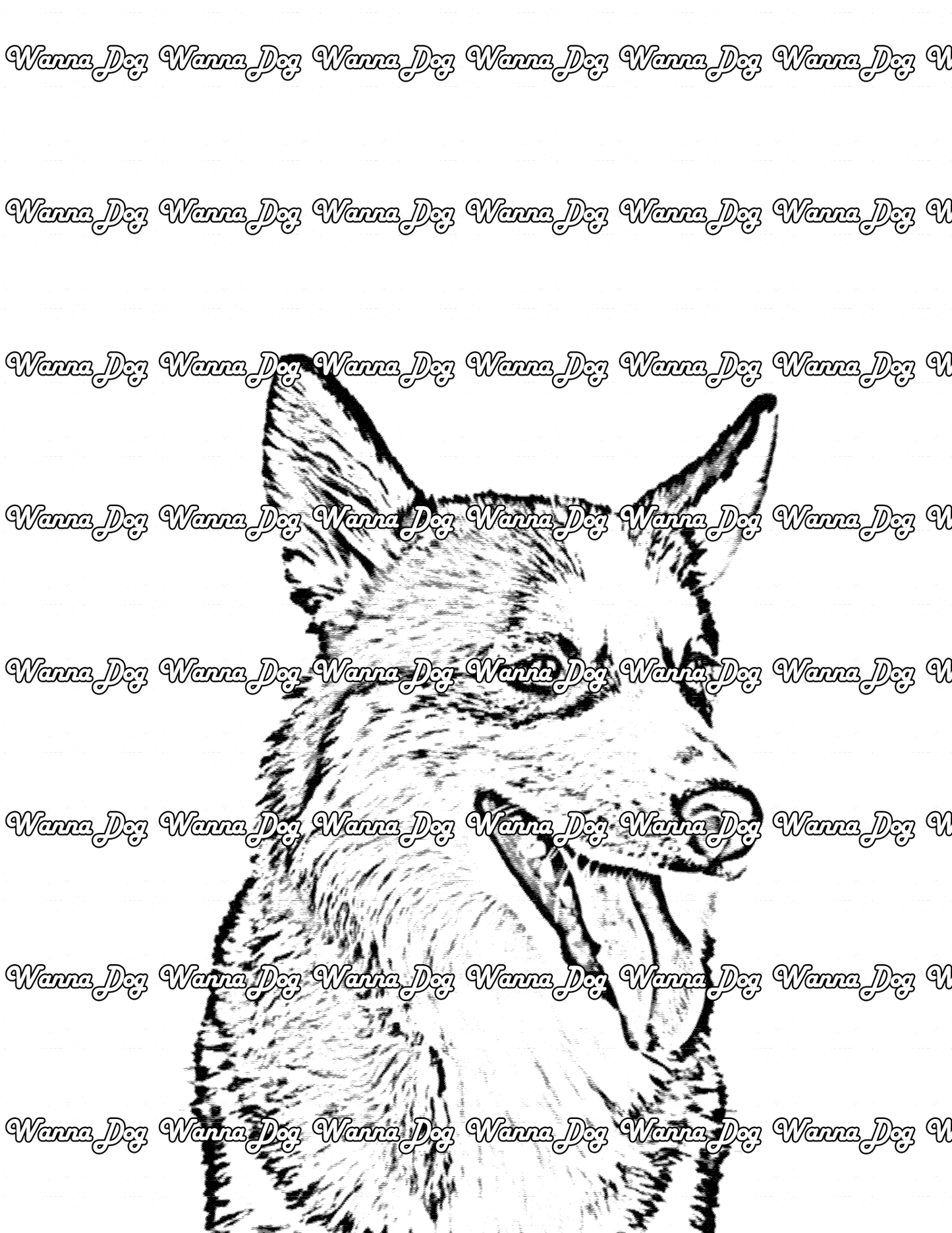 Siberian Husky Coloring Page of a Siberian Husky with their tongue out
